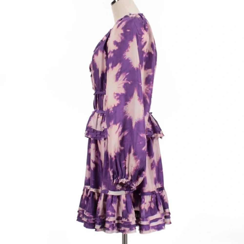 NWOT Ulla Johnson Emery Purple Ruffle Dress Size 0 - Picture 11 of 15